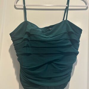 Elegant Teal Ruched Top
